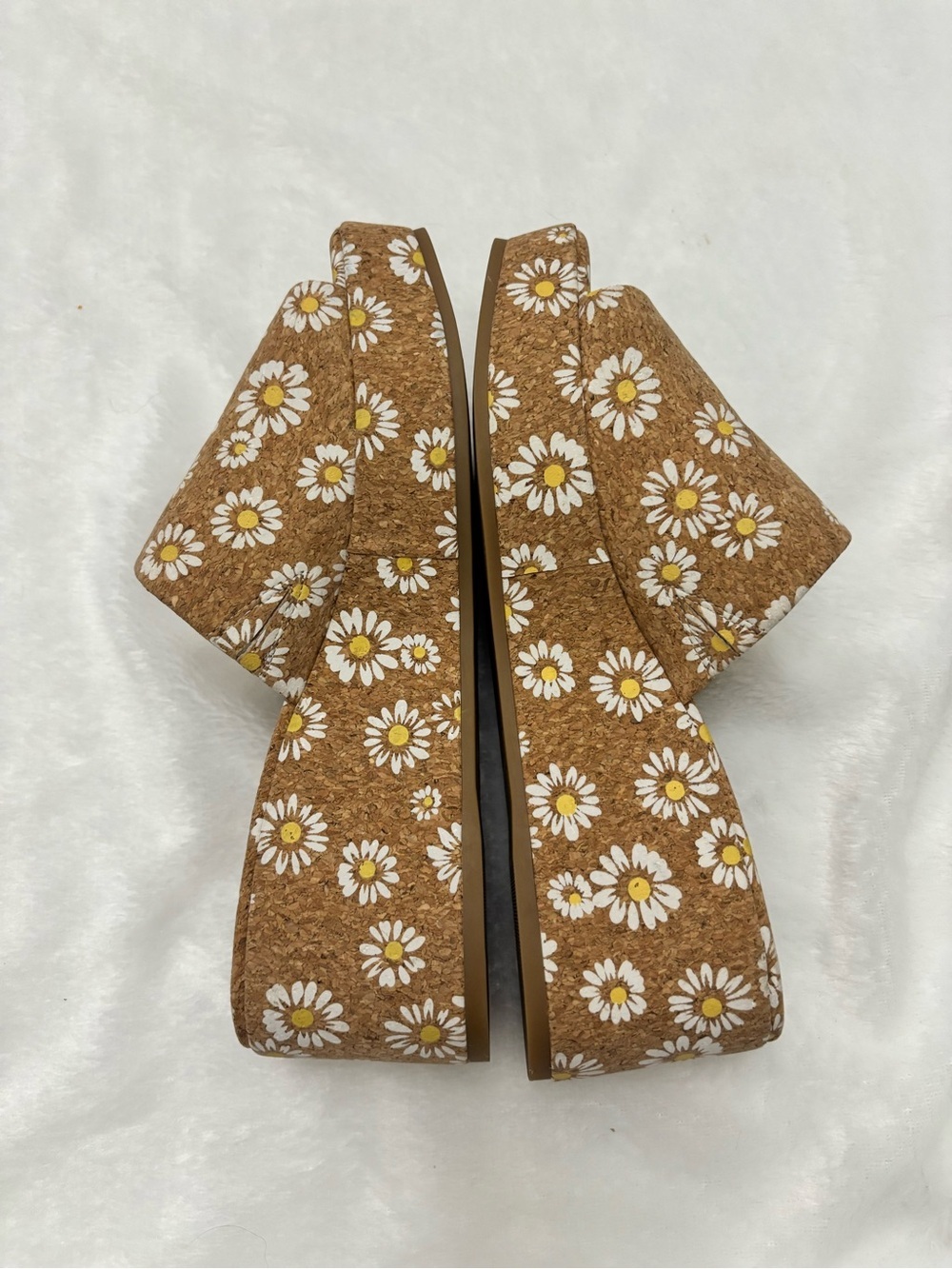 NEW Chelsea & Violet Daisy Cork Wedge Chunky Open Toe Mule Women’s Size 7 - Picture 8 of 9